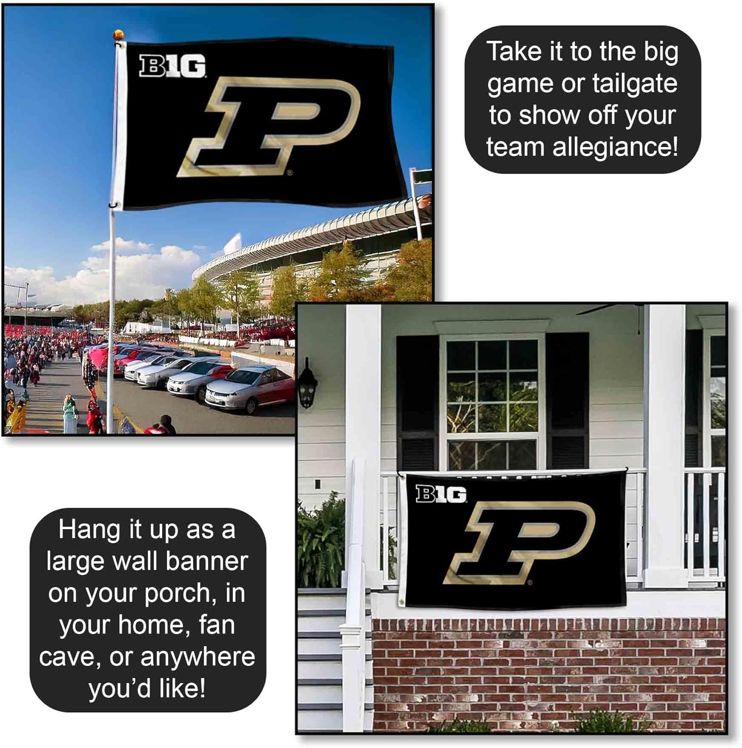 Purdue Boilermakers Big Ten Large Grommet Banner Flag