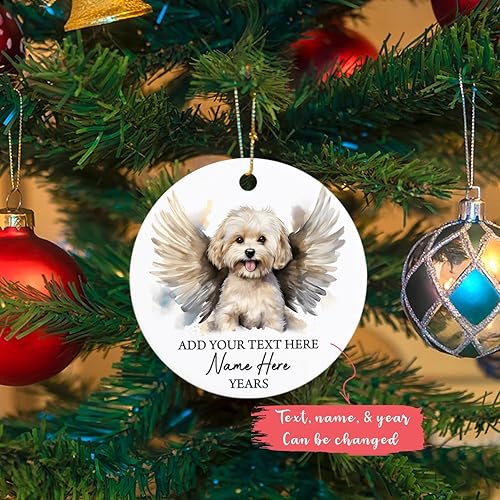 Vista 80 de Adorno conmemorativo personalizado de Bulldog Inglés – Alas de ángel, regalo de Navidad personalizado para perro, mamá y papá Adorno de Bulldog