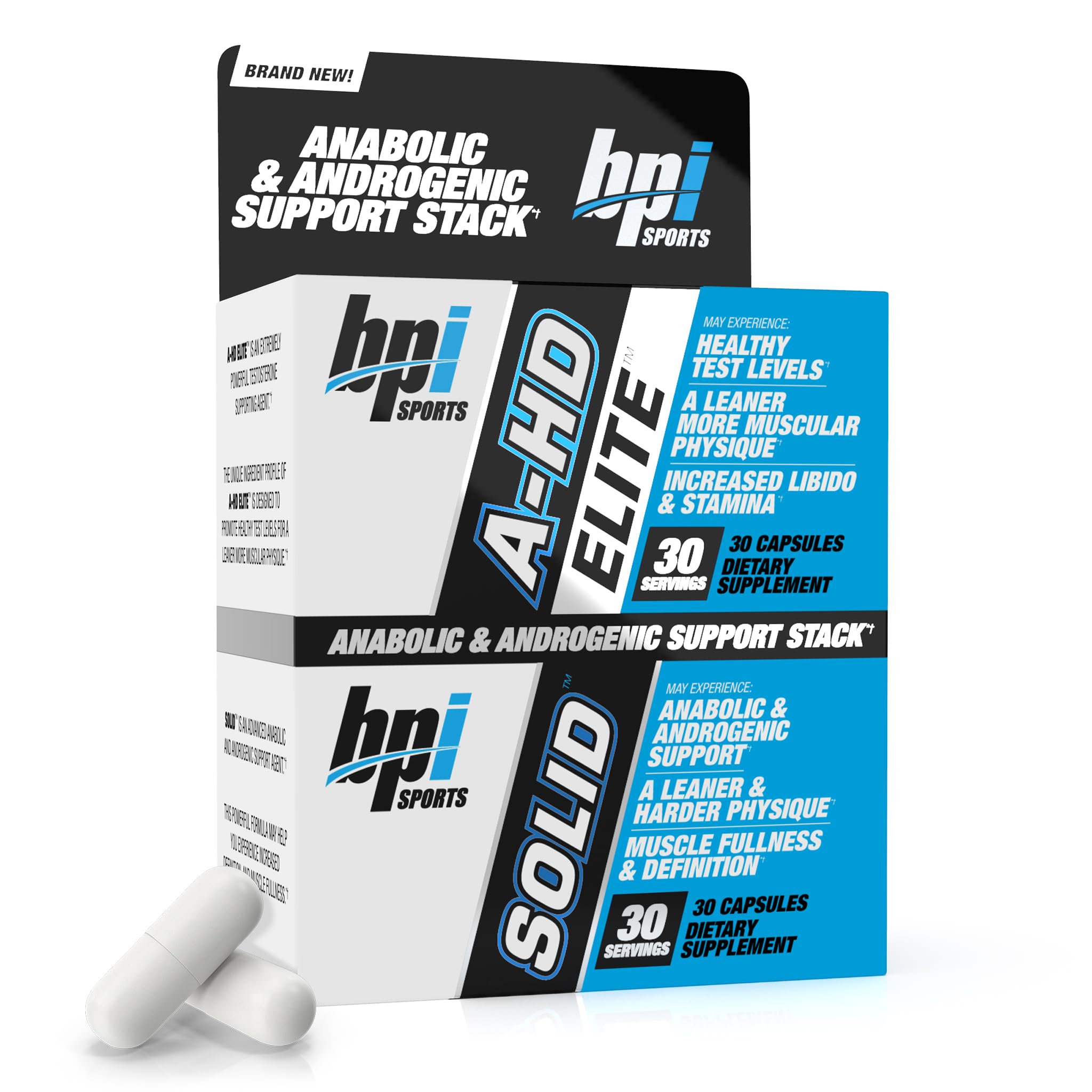 BPI Sports A-HD Elite/Solid Testosterone Booster for Men - Testosterone Supplement for Muscle, Strength, Libido & Performance Support - Promotes Natural Fat Loss – 30 Servings – 550mg — Amazon image 11