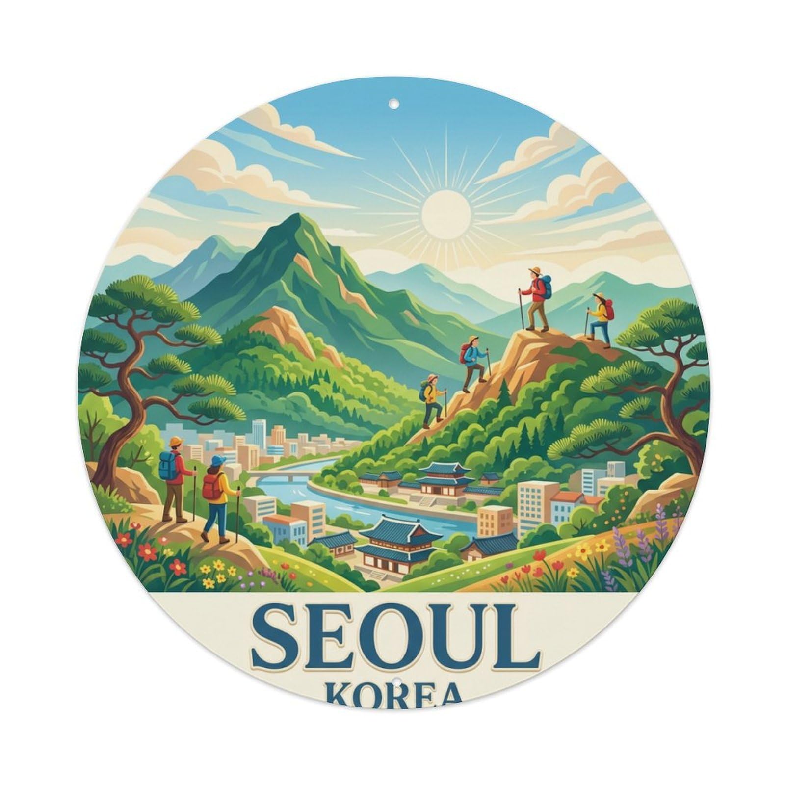 Vintage Travel Seoul Korea Bliss Metal Tin Sign