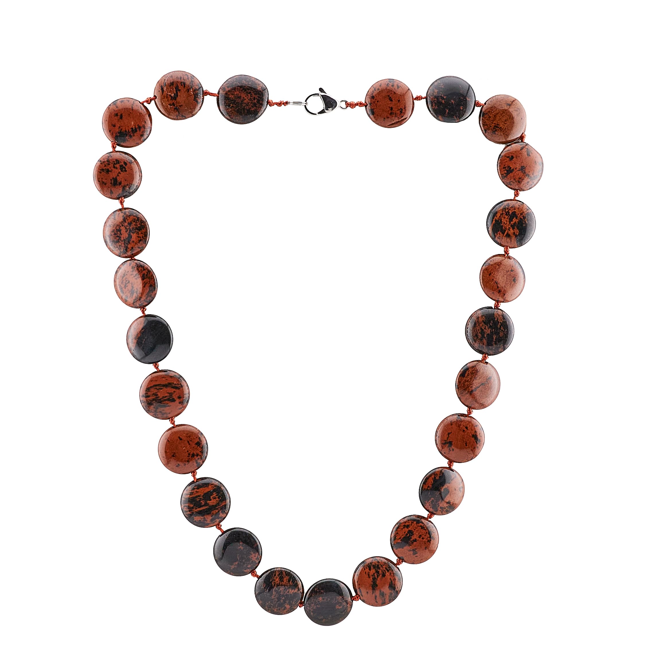 Collier en Perles de Pierres Précieuses Naturelles pour Femmes et Filles - Perles Rondes de 16mm - Bijoux en Cristaux de Guérison Faits Main