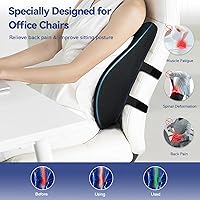 Vista 3 de Almohada de apoyo lumbar para silla de oficina, almohada de espuma viscoelástica refrescante para aliviar el dolor de espalda, almohada ergonómica