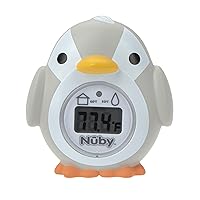 Vista 1 de Nuby Termómetro digital para baño y habitación, termómetro para bebés para temperaturas seguras y acogedoras de baño y habitación, pingüino