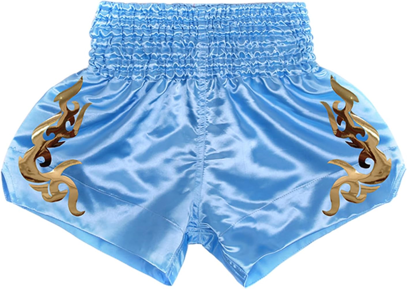 JanJean Boys Boxing Muay Thai Shorts Letter Print Side Slit Boxer Trunks for Kickboxing MMA Training