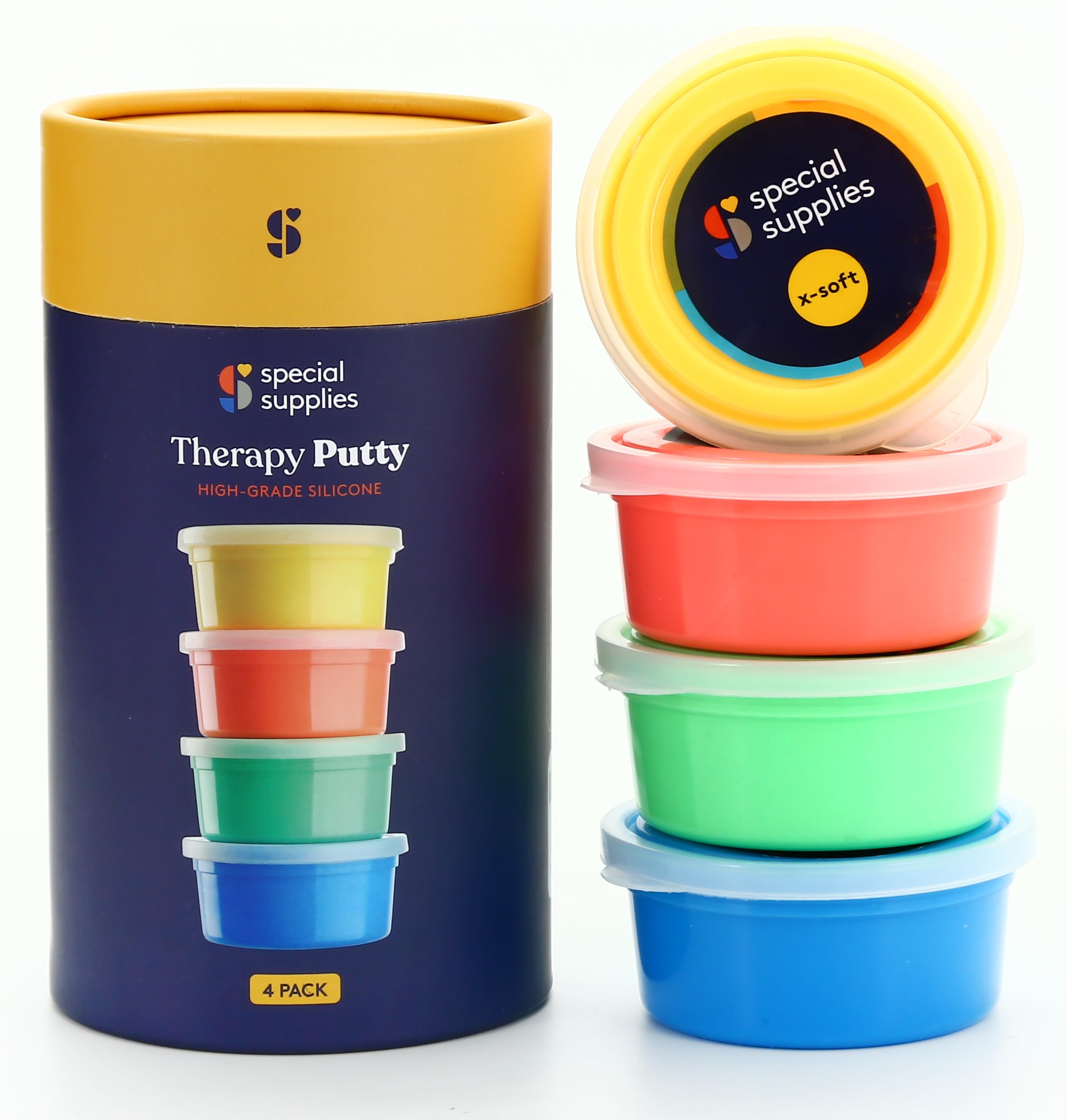 Special Supplies Therapy Putty for Teens and Adults - Resistive Hand Exercise Stress Relief Therapy Putty Kit, Set of 4 Strengths, Three Ounces of Each Putty (Primary Colors)