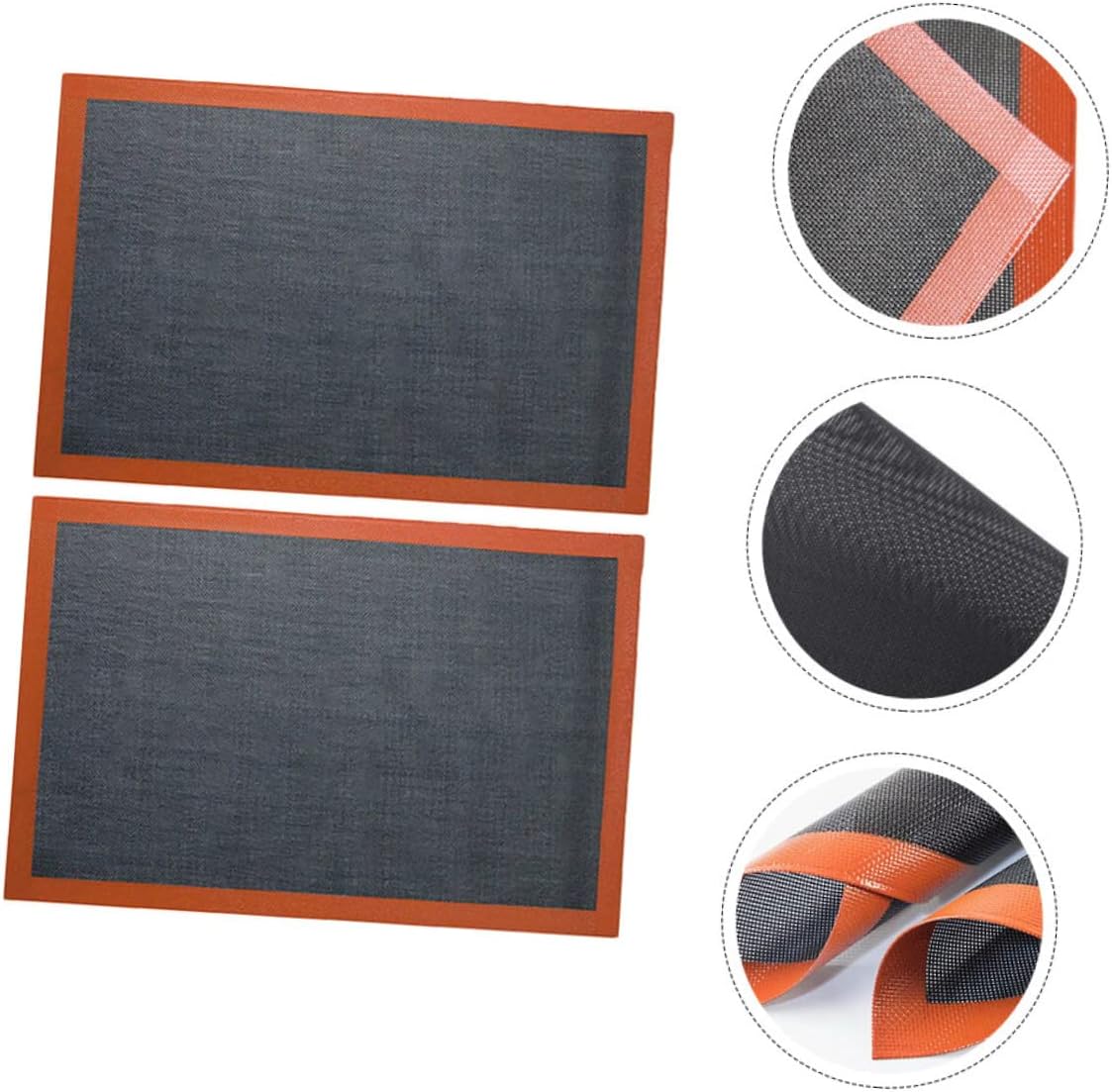 Cabilock 6pcs Silicone Baking Mat Nonstick Oven Liner for Cookies Pizza and Roasted Meat Easy to Clean and Reusable Edge Design