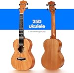 Enya Concert Ukulele EUC-25D 23 Haut de l'acajou solide de pouce - Kit débutant avec Gig Bag, Capo, Strap & Choisir - Qualité sonore professionnelle pour les débutants & Cadeau (couleur naturelle)