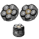 Magnetic 6 Blades Head Shaver Replacement Heads for Many 6D Magnetic Electric Razor,Newly Designed Magnetic 6D Blade Head Compatible with Head Shavers for Bald Men,2 Pack Travel Size.