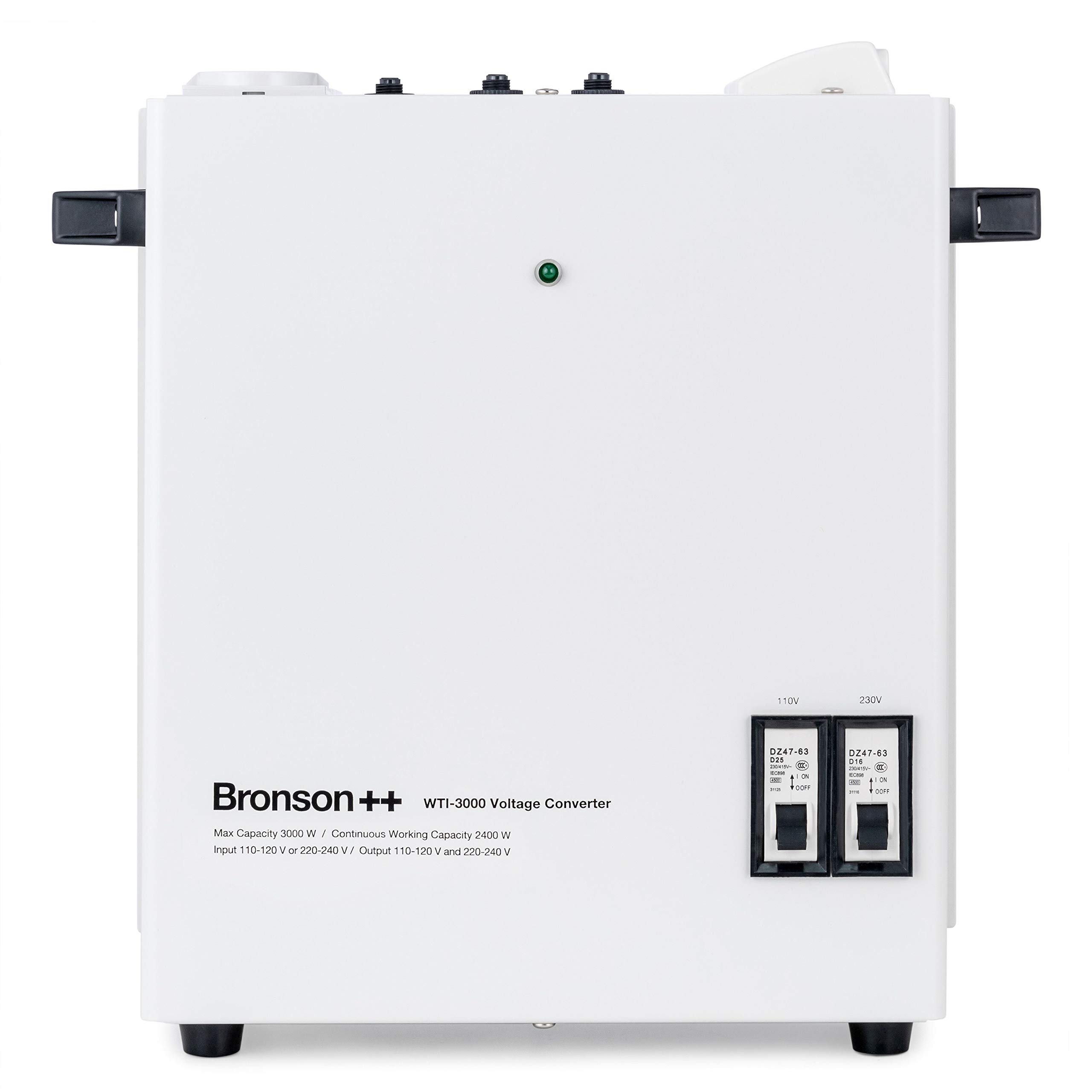 Transformador Bronson++ WTI 3000 110 Voltios EE.UU. Convertidor Voltaje 3000 Vatios - Entrada: 110 o 220 V/Salida: 110 V y 220 V - Bronson 3000W