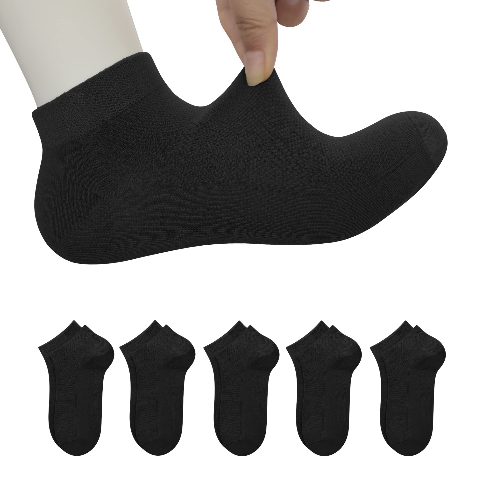 SERISIMPLEViscose Bamboo Mesh Kids Low Cut Socks Unisex Child Ankle Athletic Socks Non Slip Breathable Boy Girl 5 Pairs