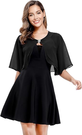 Open Front Soft Chiffon Shrug Cardigan 