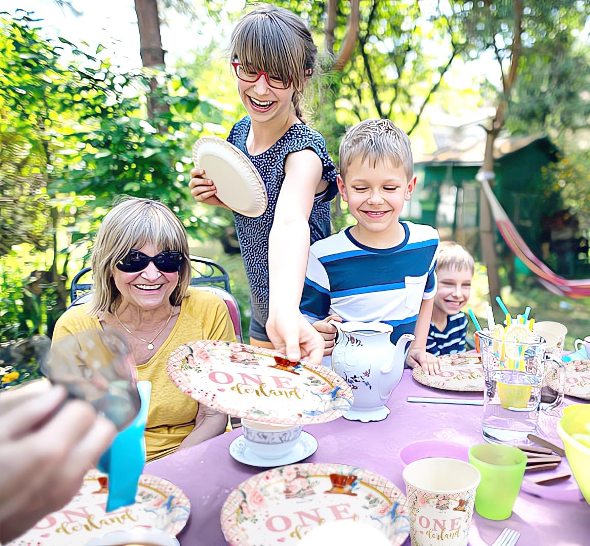 Alice First Birthday Party Supplies Girl - Alice Theme 1st Birthday Decorations Tableware, Paper Plate, Napkin, Cup, Disposable Cutlery, 24 Guests - Image 5
