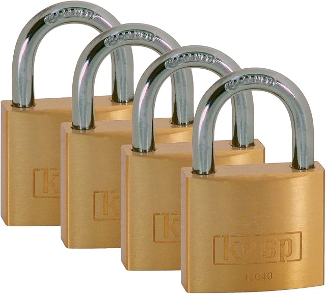 Kasp K12040D4 40 mm Brass Padlock Keyed Alike (Pack of 4))