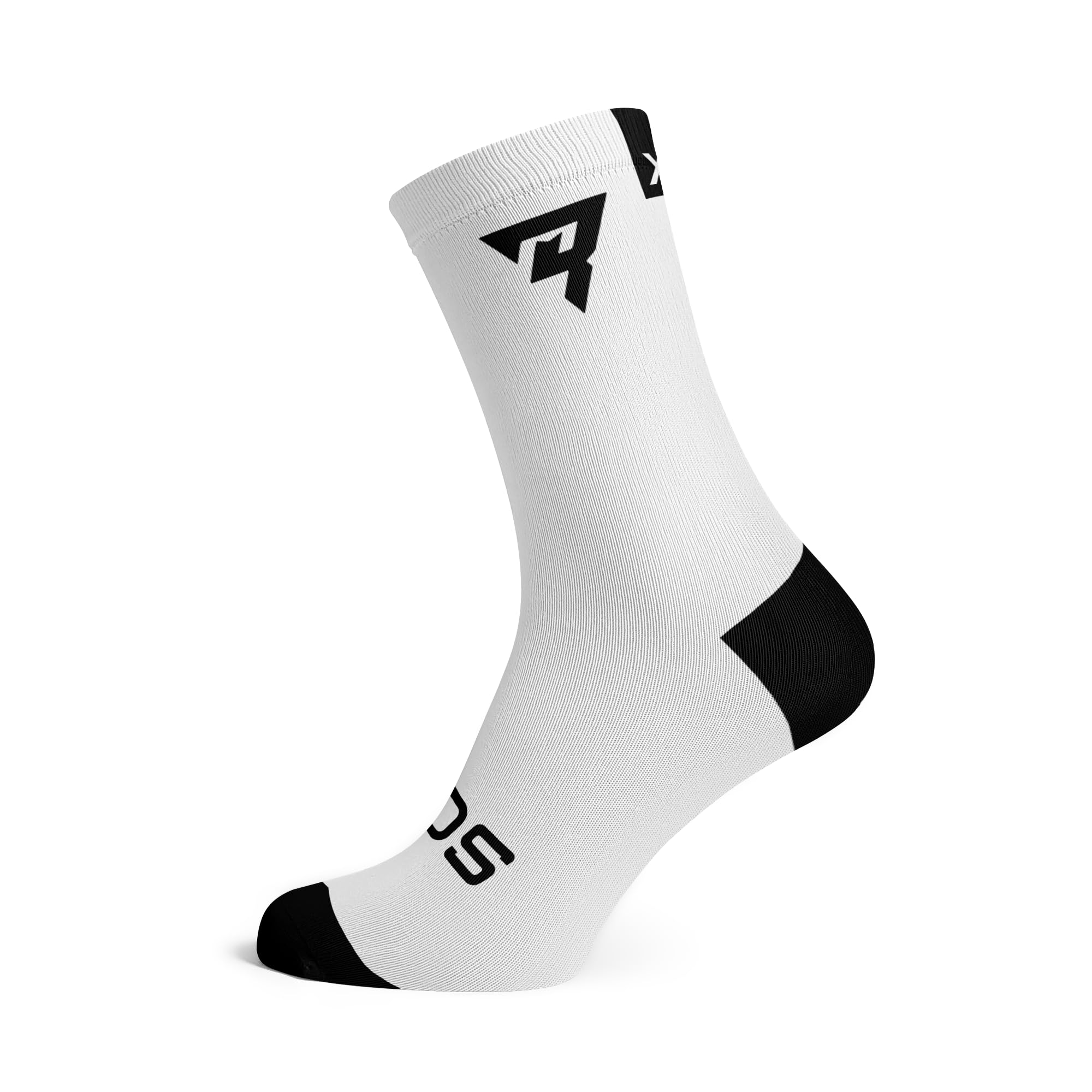 Sox Footwear Mario Roman Signature White Crew Socks (Large)