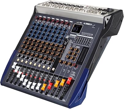 Audio Mixer, 8/16 Channel Mixer Stage Performance Family KTV Live USB MP3 Playback Dj Controller for Studio Karaoke(16 channel)