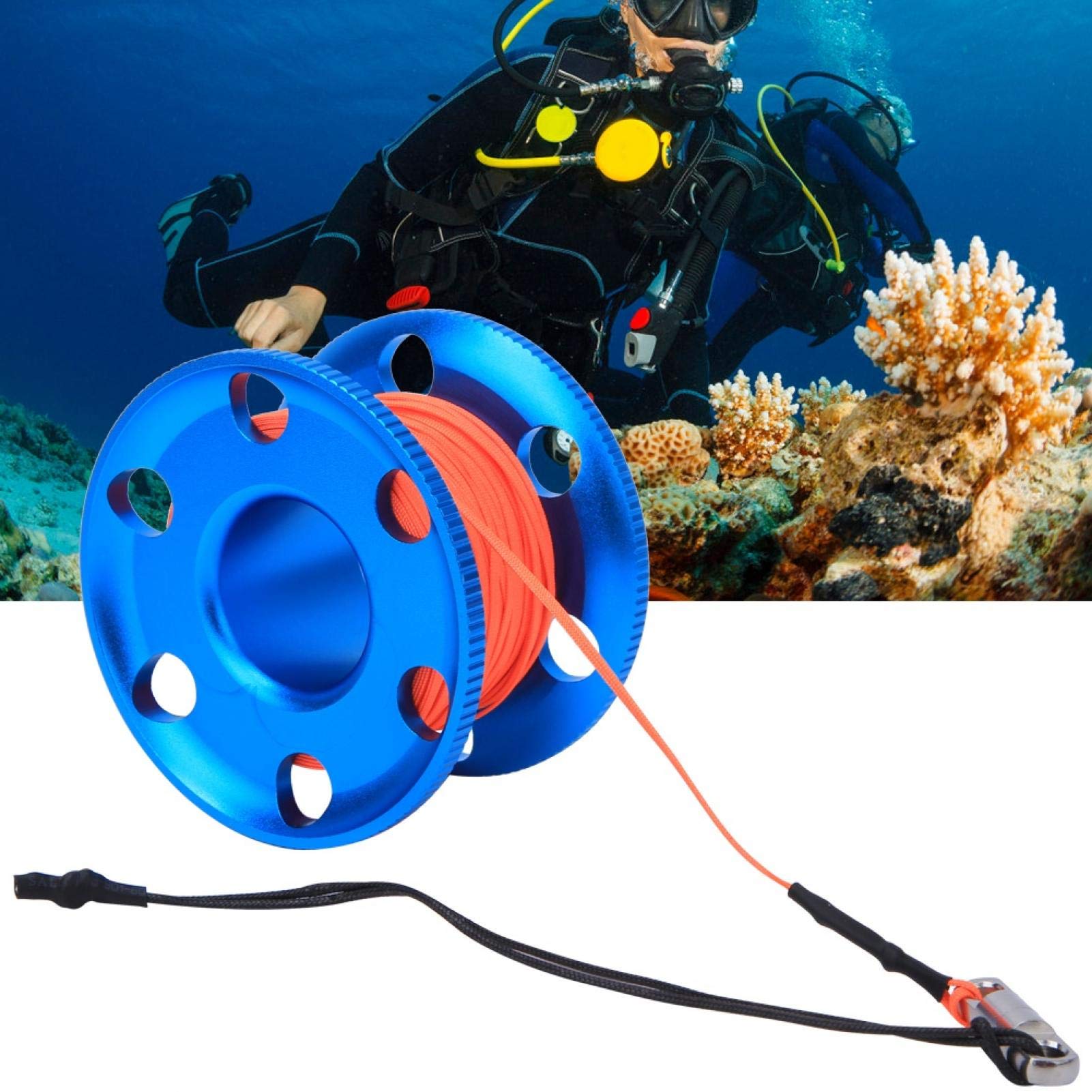 Mulinello Subacqueo In Acciaio Inox Con Linea Fluorescente 30m - Per Immersioni E Snorkeling - Foto 10