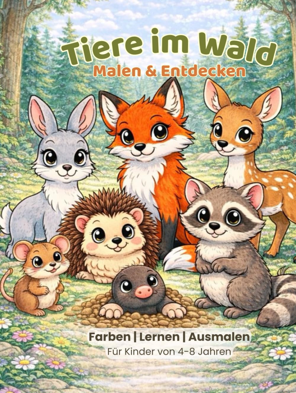 Tiere im Wald: Malen & Entdecken