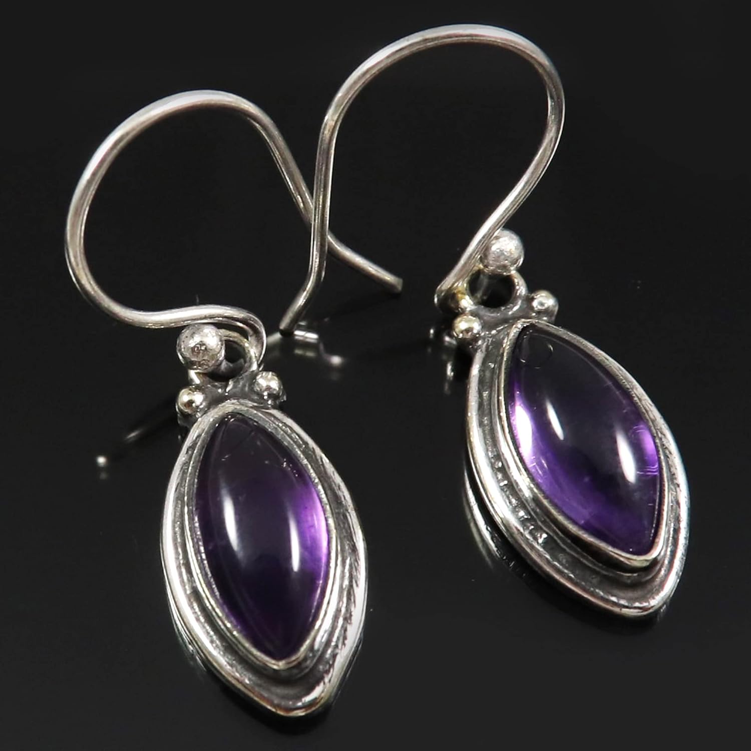 Goyal Exports Amethyst Gemstone 925 Sterling Silver Drop/Dangle Earring Jewlery SEG140A