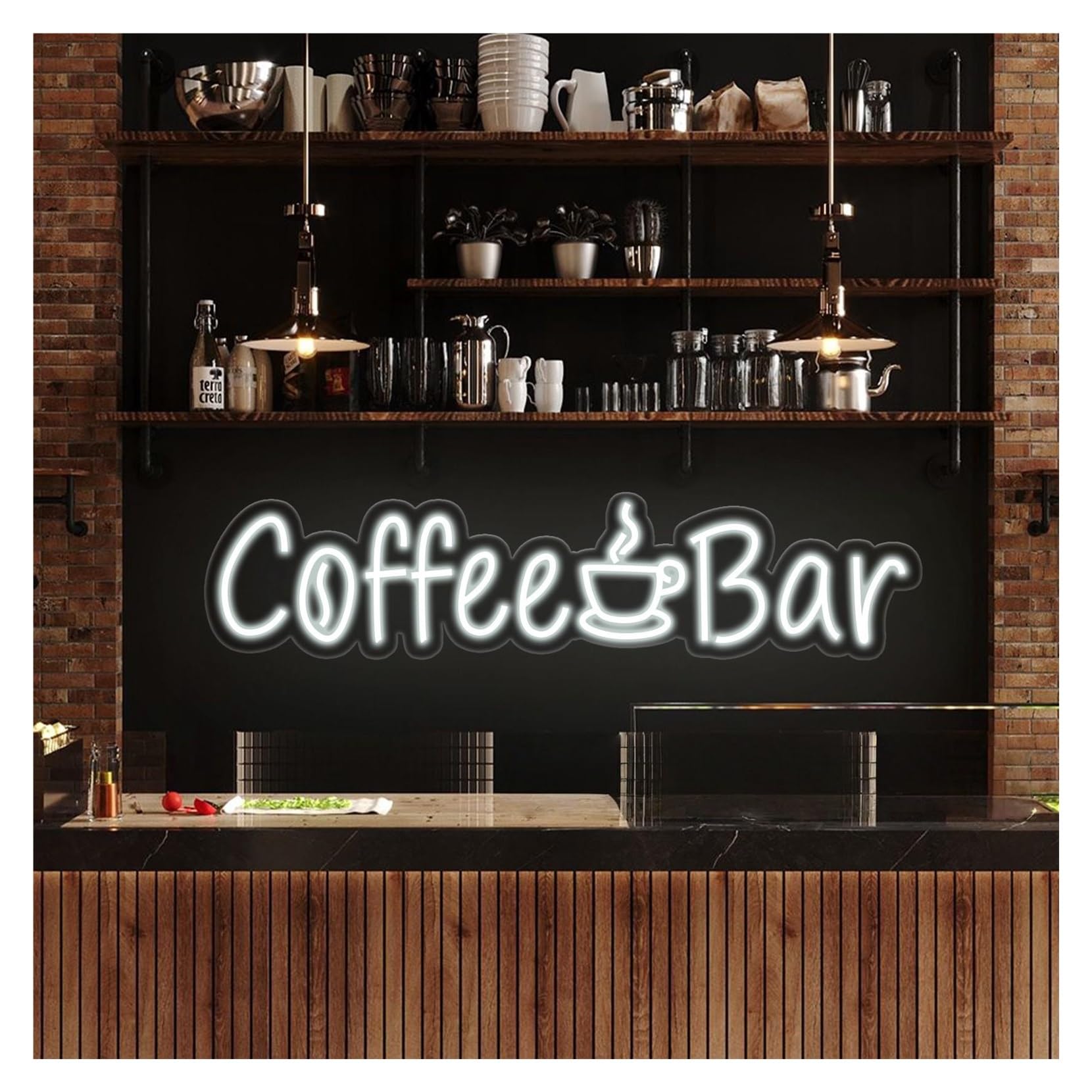 Rongch A Hanging Rt Signs Coffee Bar Neon Sign, Suitable For Kitchen Home Wall Decor With Dimmable 13Cmx50cm(A)