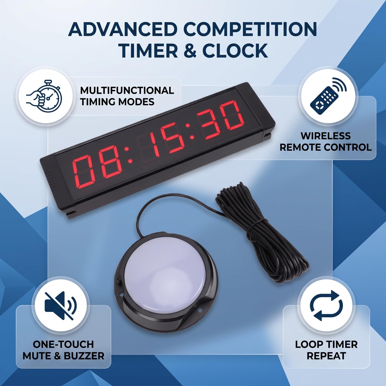 Hyuduo Minuteur de Gym LED Numérique, Chronomètre Compte à Rebours à 6
