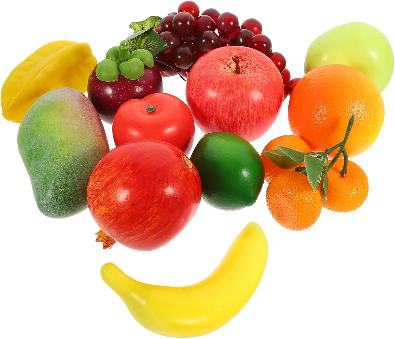 Mobestech Artificial Fruits Set 12pcs Fake Mango Orchard Ornaments Plastic Foam Lifelike Fruit Decorations Photography Props Home Décor Table Display