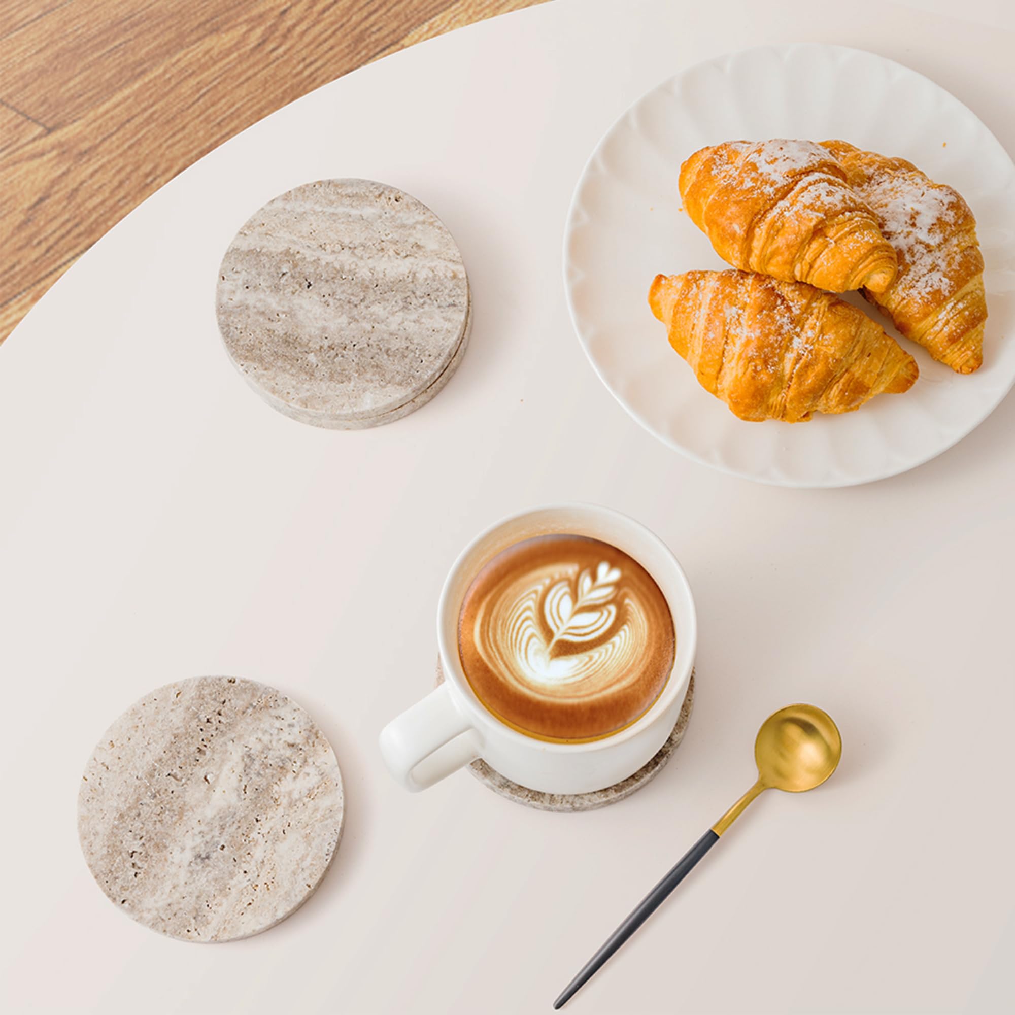 Set di 4 sottobicchieri in marmo per bevande, decorazione moderna per la casa per caffè, pietra di marmo naturale, per inaugurazione della casa, feste, hotel, Natale, anniversario, grigio