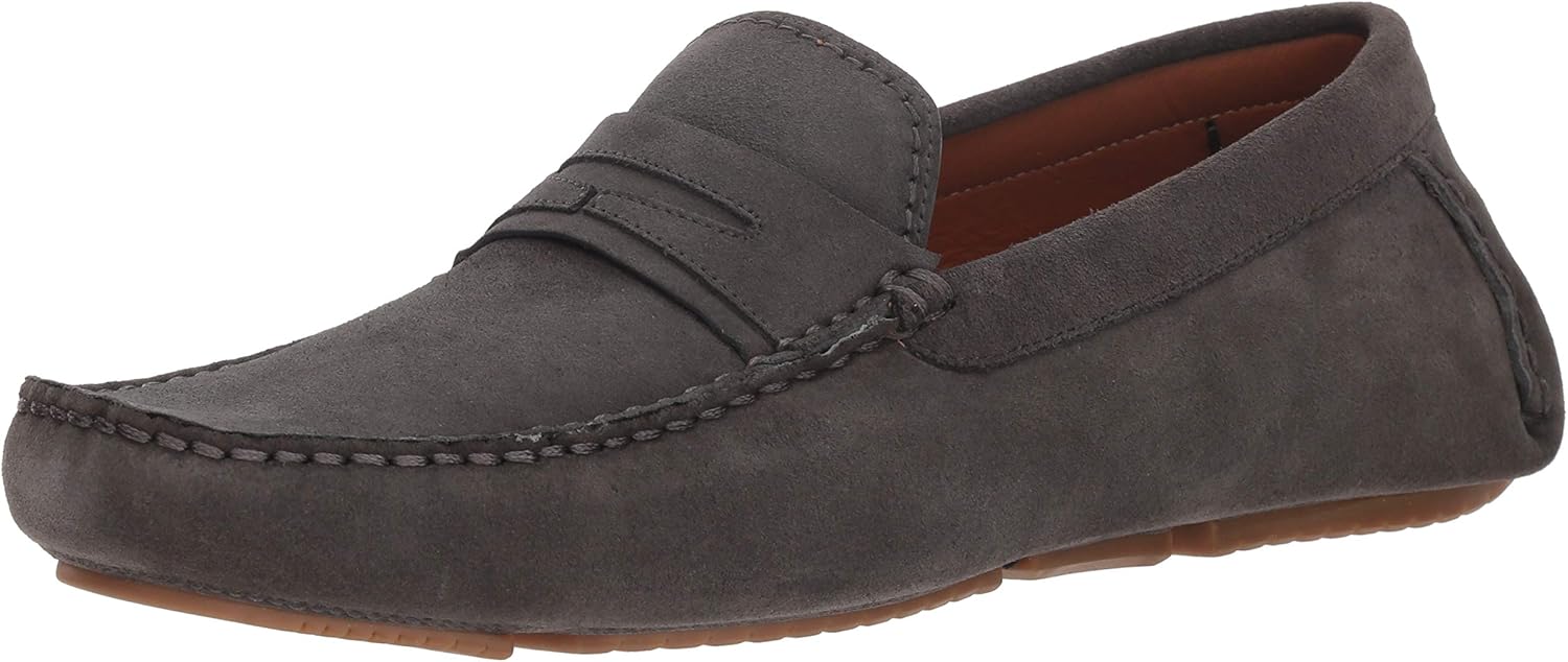 Aquatalia Men's Brandon Suede Driving Style Loafer, Dark Charcoal, 7.5 M US