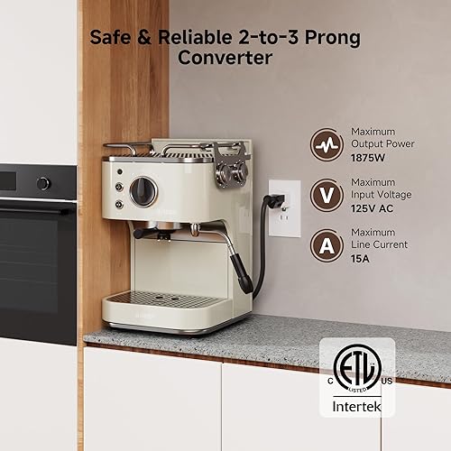 Miniatura 3 de Cable Matters - Paquete de 3 adaptadores de salida de 2 clavijas a 3 clavijas, adaptador de enchufe 3P a 2P, convierte una salida de 2 clavijas para
