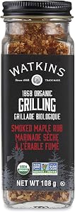 Watkins Gourmet Organic Grilling, Smoked Maple Rub, Non-GMO, Kosher, 108 g