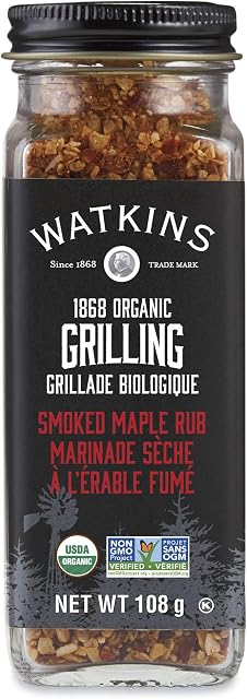 Watkins Gourmet Organic Grilling, Smoked Maple Rub, Non-GMO, Kosher, 108 g