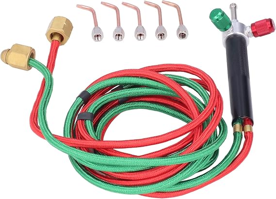 Gas Welding Miniature Torch, Jewelry Welding Micro Soldering Brazing Cutting Tools Kit with 5 Tips