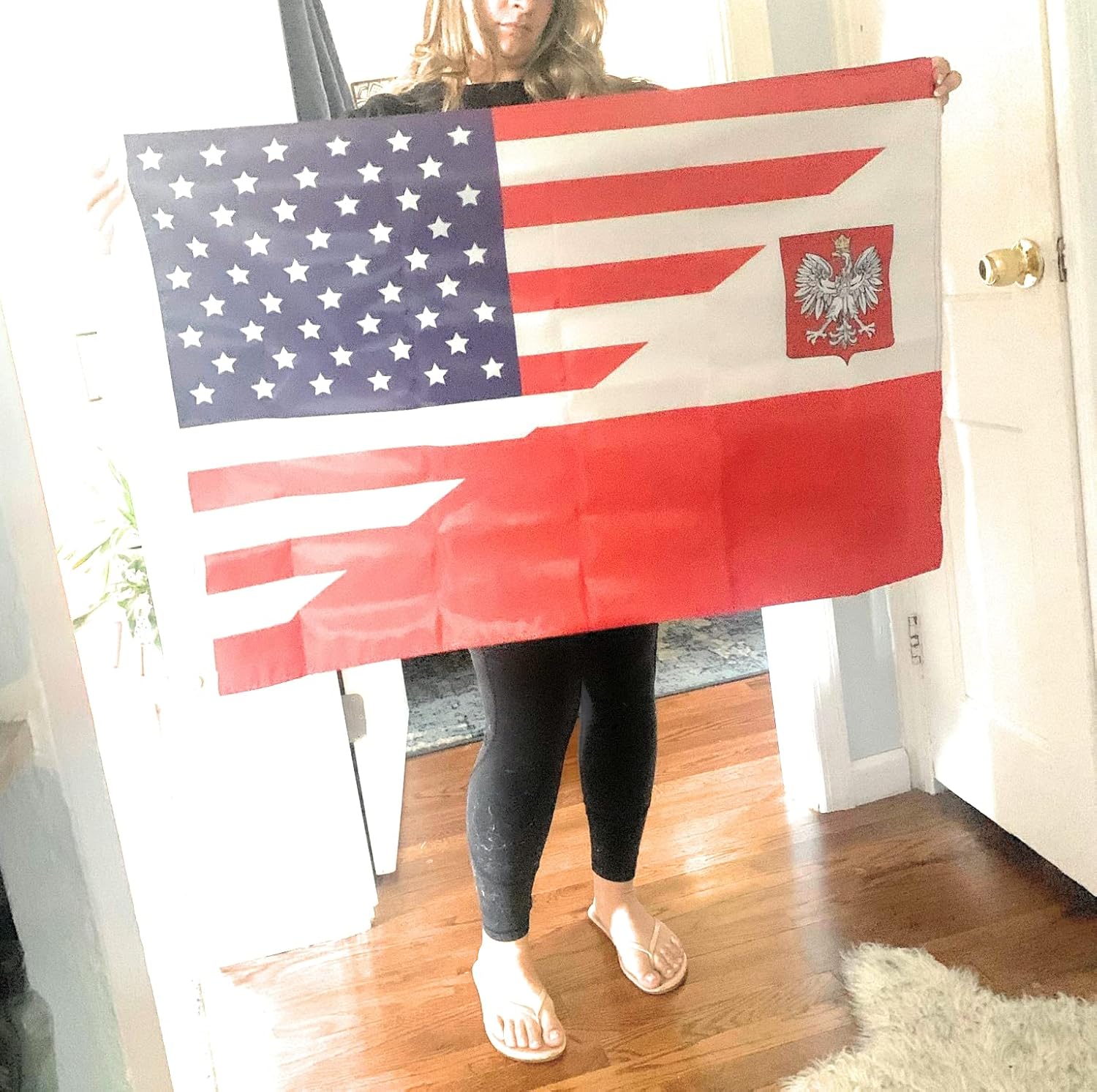 Polish American Flag 3x5 | Double Sided Friendship Flag | Polish Eagle Design | Fly Breeze Series | Fade Resistant | Outdoor Decor, made in China 100% nylon Material