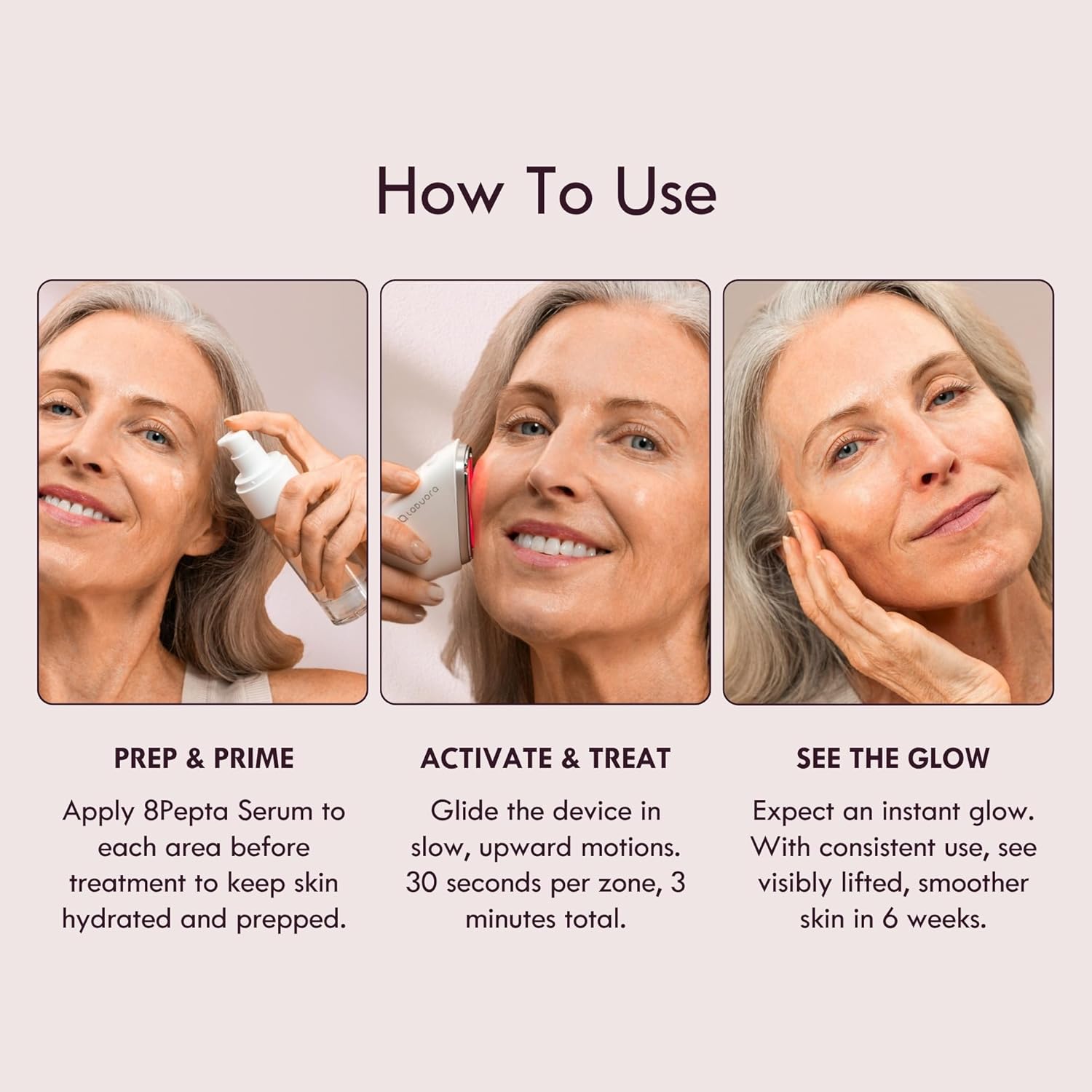 Laduora Lumeo 4-in-1 SkinLift Beauty Device   Serum Kit | Pro Glow System for Face & Neck