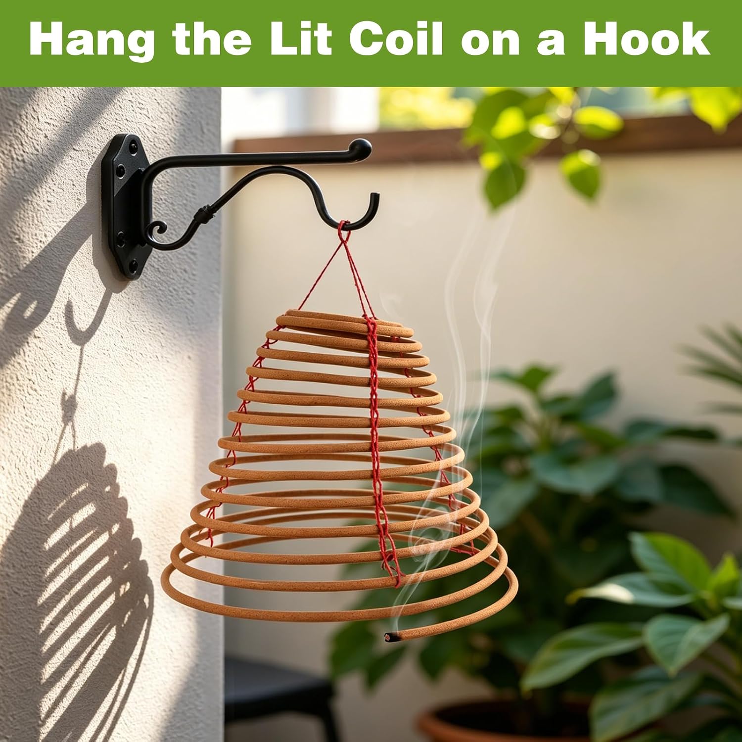 Hanging Citronella Incense Coil Outdoor - Long Lasting 36 Hours Burn Time - Citronella Coils for Patio, Backyard and Camping Lighting,5 Pack (7")