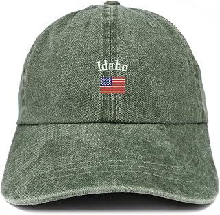 Trendy Apparel Shop Idaho USA Flag Pigment Dyed Washed Baseball Cap