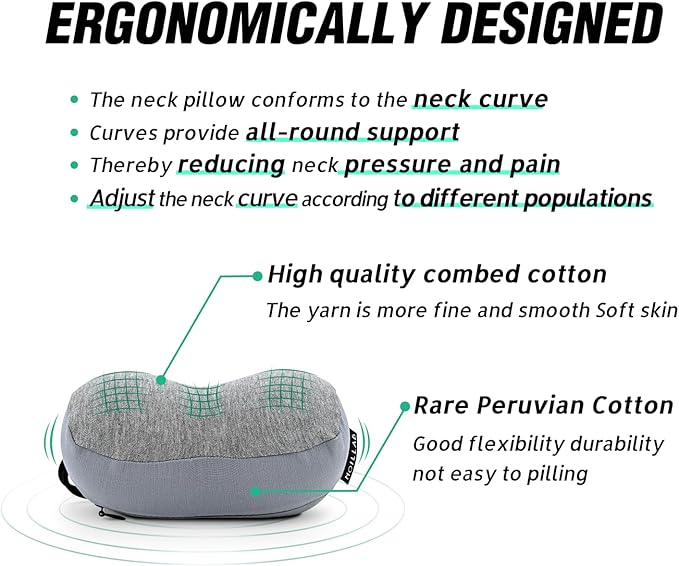 Almohada de Viaje Viscoelástica Pequeña Azul miniatura 5