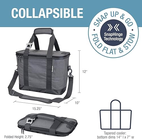 Miniatura 3 de CleverMade Leakproof Collapsible Insulated Cooler Bag, Portable Foldable Soft Side Tote Holds 183050 Cans, Lunch & Cold Beer, Use wReusable Freezer