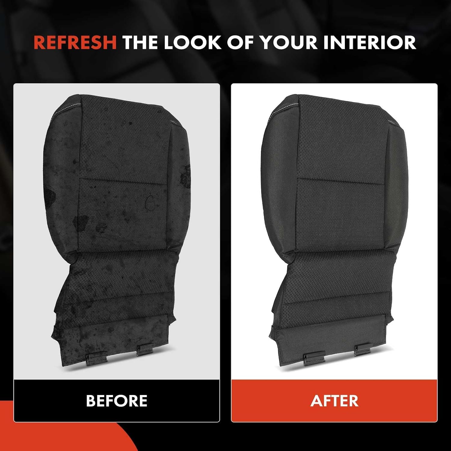 A-Premium Front Left or Right - Seat Cover Compatible with Chevy, GMC & Cadillac Models - Silverado 1500, Silverado 2500 HD 3500 HD, Suburban, Tahoe, Sierra 1500, Yukon, Escalade -2014-2020 - Black