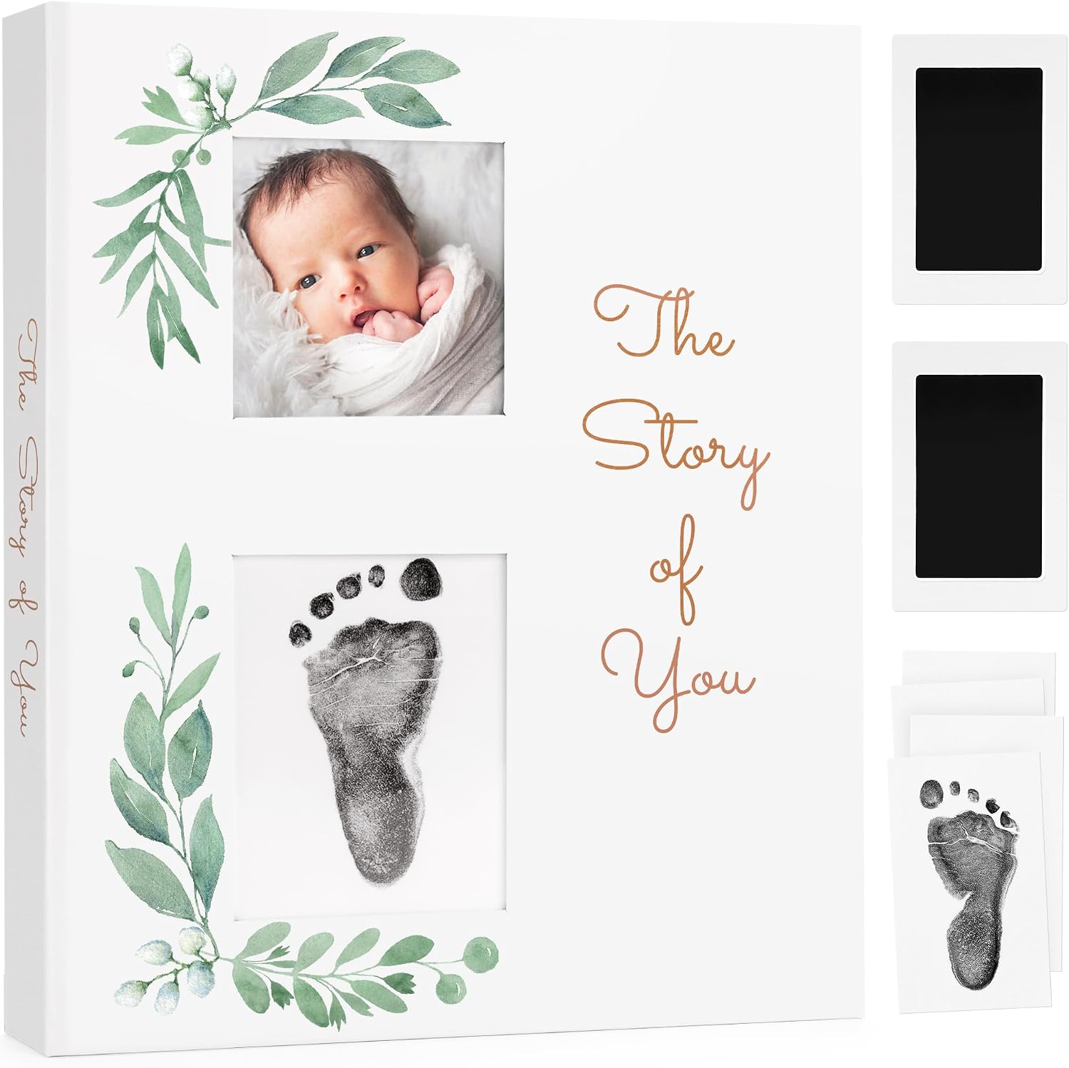 Baby Memory Book for Boy or Girl – First 5 Years & Footprint Kit, Gender Neutral Keepsake Journal & Milestone Scrapbook, Baby Album, Pregnancy & Baby Gift