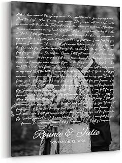 GABITA Personalized Wall Art for Couples, Anniversary Canvas for Couple Parent Grandparent, Our First Dance Canvas Poster, Vinyl Record Wedding Song Lyrics for Anniversary Keepsake 4