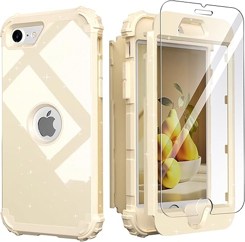 Miniatura 10 de IDweel Funda para iPhone SE 2020 con protector de pantalla, funda para iPhone SE 2022, resistente 3 en 1, absorción de golpes, ajuste delgado,