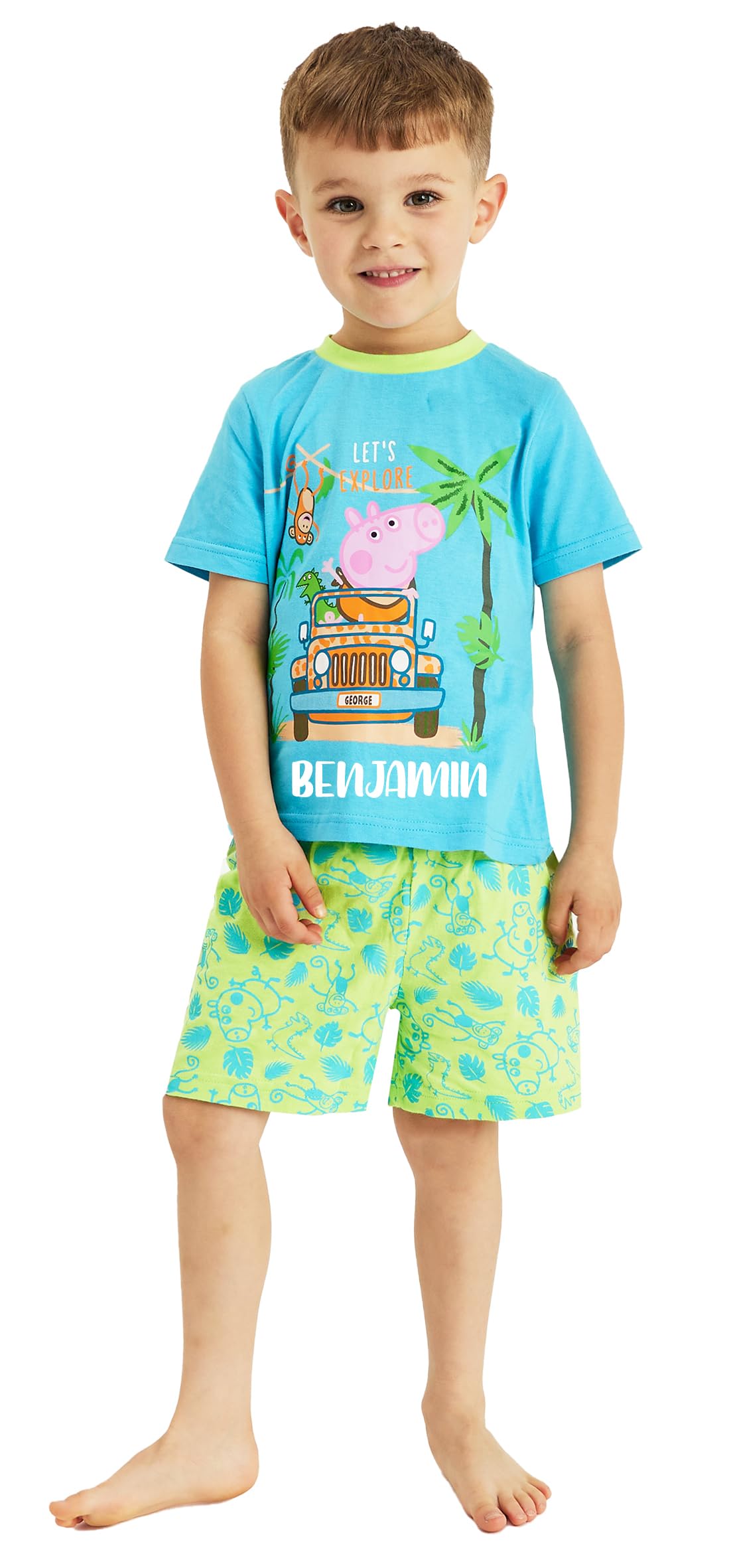 Peppa Pig Boys Personalised - George Pig Shorty George Pig Short Pyjamas Nightwear (, 18-24 Months)