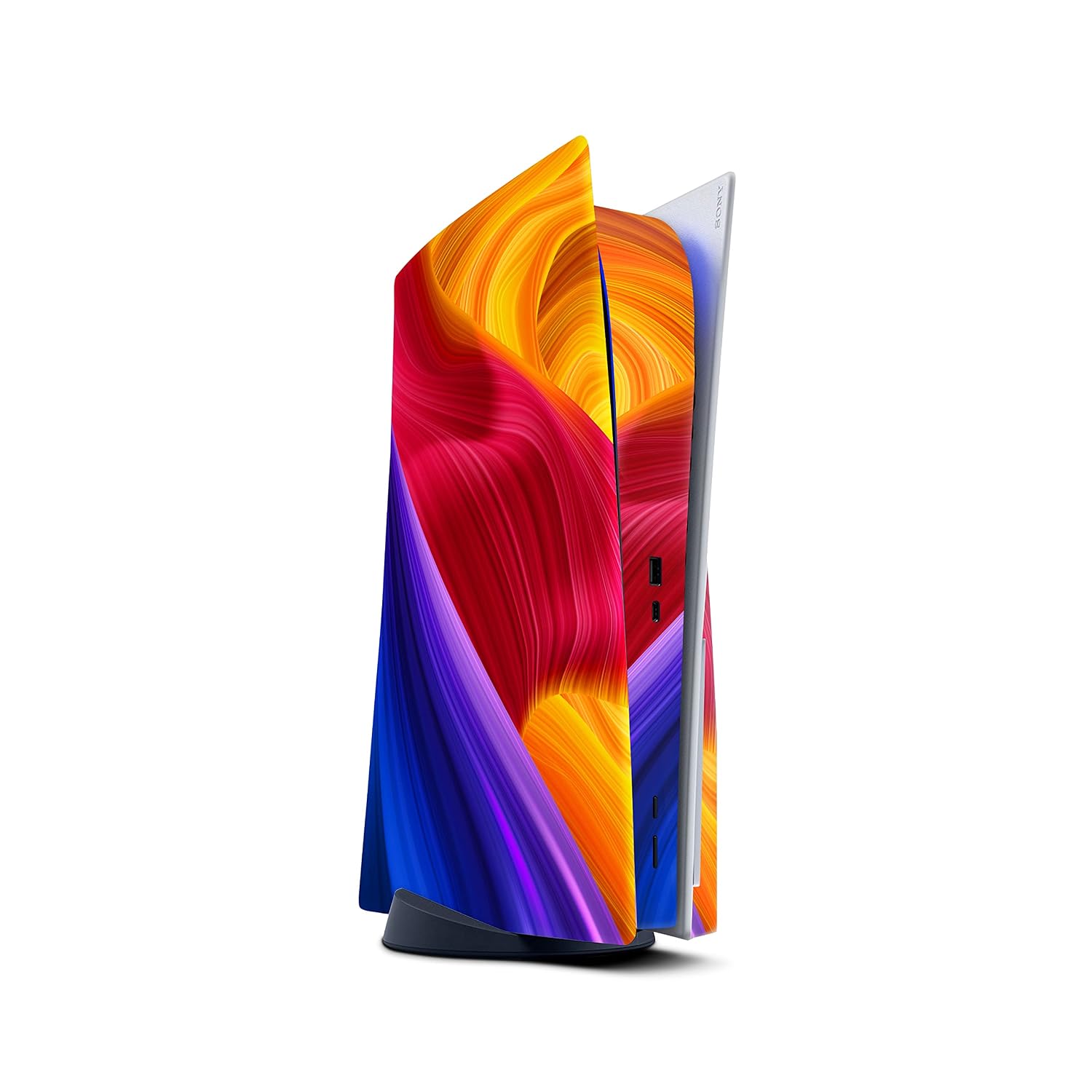 TACKY DESIGN Abstract Colorful Skin for PlayStation 5 Console and 2 Controllers, PS5 Twisting Skin Vinyl 3M Decal Stickers Full wrap Cover (Digital Edition)