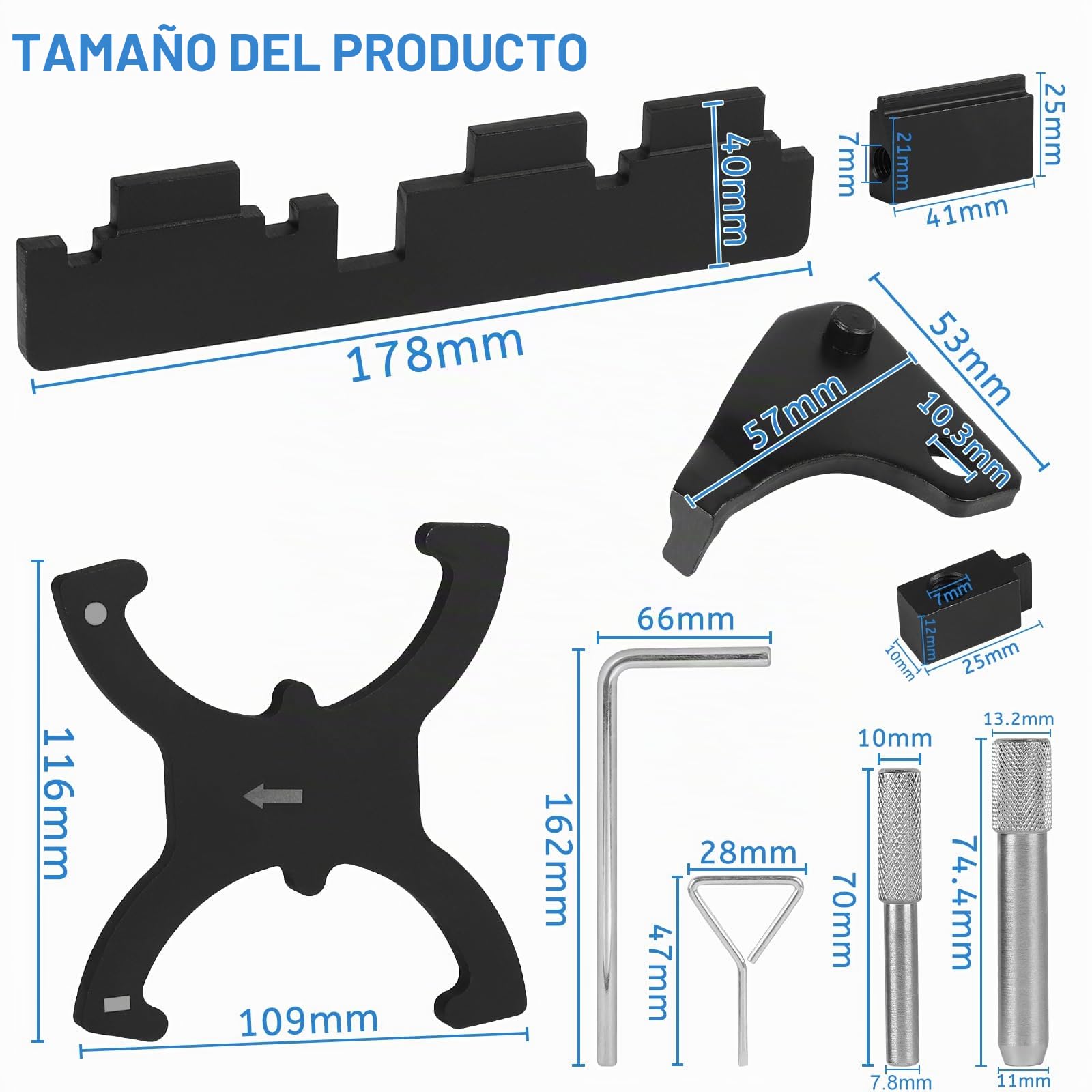 lalago 18 Piezas Herramientas de Sincronización Árbol de Levas del Motor, Nockenwellen Kurbelwellen, Steuerzeiten Werkzeug Compatible con Ford Mazda 1.4 1.6 1.8 2.0 Di/TDCi/TDDi Eco-Boost 1.6 Ti-VCT