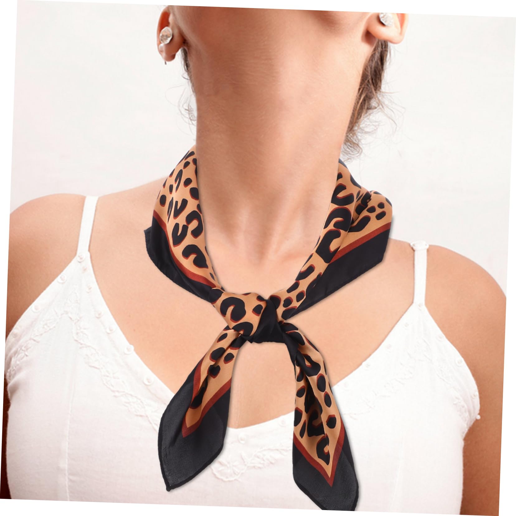 Hemobllo Bufanda de impresión de para mujeres bufanda delgada pañuelo de mujer Pañuelo pequeño Accesorio de bolsa Seda