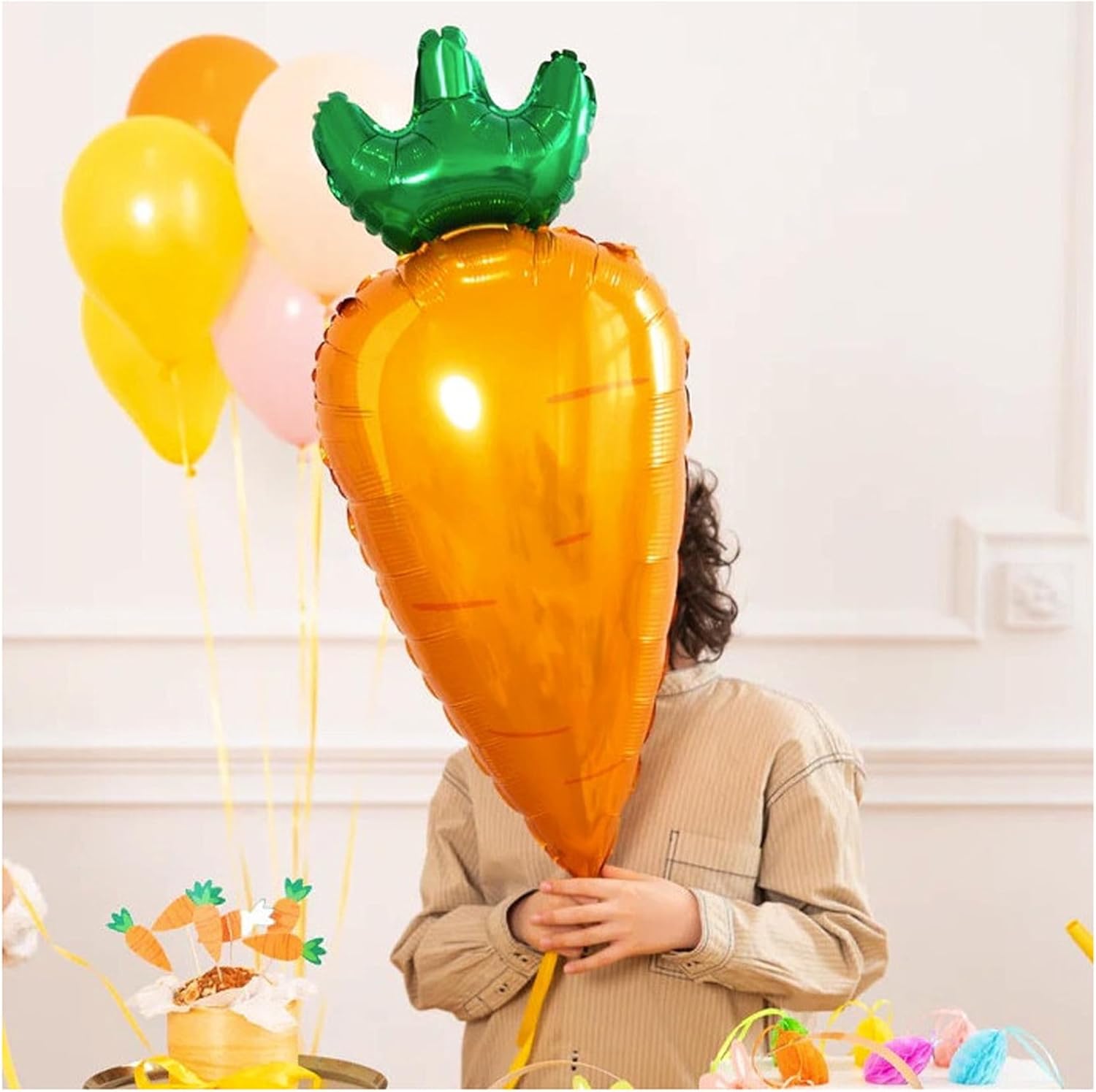 Carrot-Balloons Easter-Balloons 3PCS Easter Carrot Vegetable Party Decorations Cute Orange Balloon Set Spring Events Birthday Holiday Celebrations
