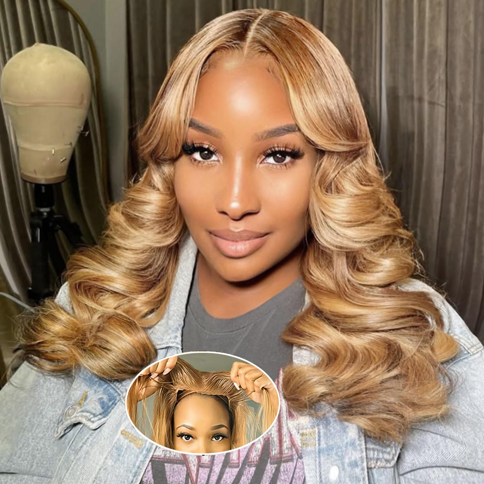 Highlight Ombre 5x5 Closure Body Wave Bob Wigs Human Hair 200% Density 5x5 Hd Lace Closure Wigs Bob Wig For Black Women Wear And Go Glueless Bob Wig Human Hair Glueless Wig 16 Inch