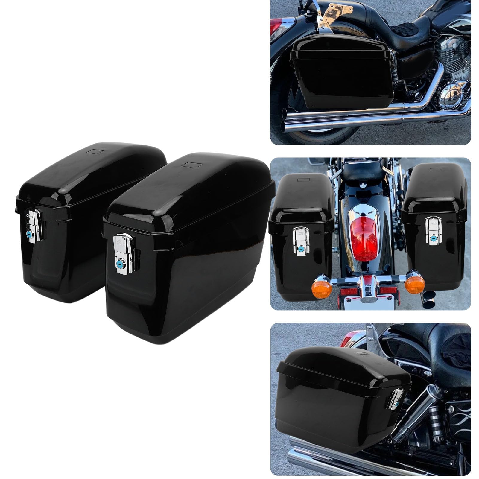 Luocute Twarde Torby Motocyklowe Podsiodłowe Pojemność 45 L Odporne na Warunki Atmosferyczne Siodełko Motocyklowe Twarde Etui Boczne na bagaż z Kluczami i Zestawem Montażowym