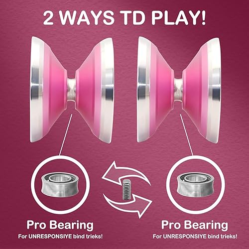 Miniatura 3 de WATIEOBOO Yoyo bi-metal yoyo profesional sin respuesta para adultos jugadores avanzados el anillo pulido de metal especialmente diseñado proporciona