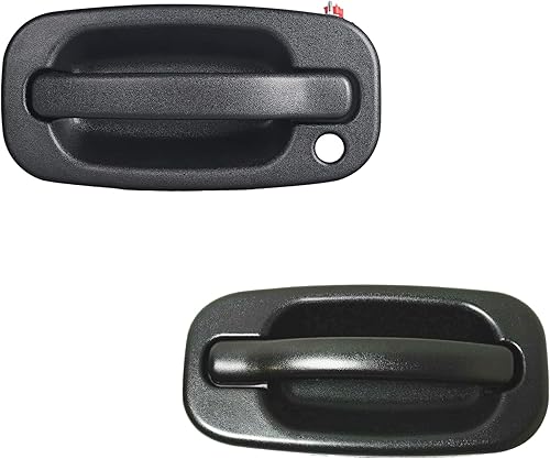 Juego de manijas de puerta exteriores con orificio de cerradura, compatible con Chevy Silverado Suburban Tahoe Avalanche 1999-2007, GMC Sierra